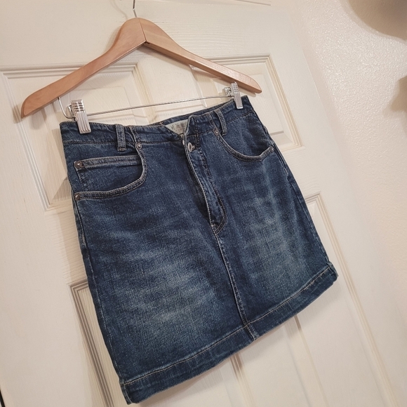 Free People We The Free Blue Denim Mini Skirt Size 28 - Picture 3 of 5